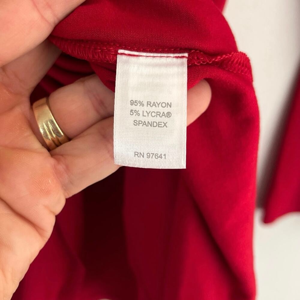 J. Jill Wearever Collection Pleated Red Tunic Top Pullover XL Tall Stretch NEW - Picture 5 of 7